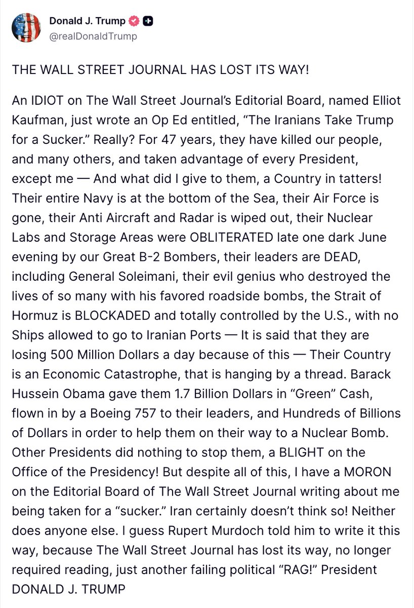 Donald J Trump Posts TruthSocial tweet media