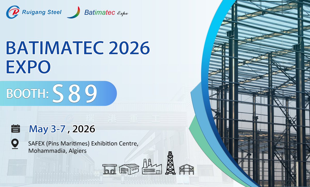 RuigangGroup's tweet image. We’re attending BATIMATEC 2026 in Algeria.
📍 SAFEX (Pins Maritimes) Exhibition Centre, Mohammadia, Algiers
Booth:S89
🗓️ 3–7 May 2026
Looking forward to connecting with industry partners.
#BATIMATEC2026 #Construction #Business