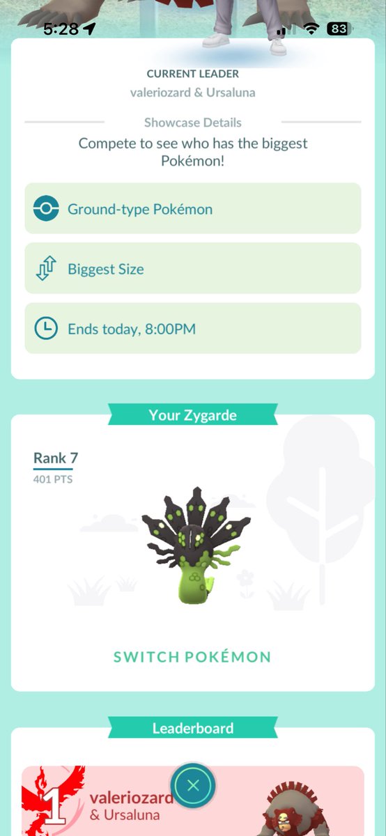 curleazy's tweet photo. Can you make this make sense!?!? My Zygard is showing 1693 pts, but when I place it on the showcase, it only shows 401 pts 😡😡😡
As if the showcases were terrible already 
@PokemonGoApp @NianticHelp @Pokemon #pokemongo #showcase https://t.co/LHbTIBWwcZ