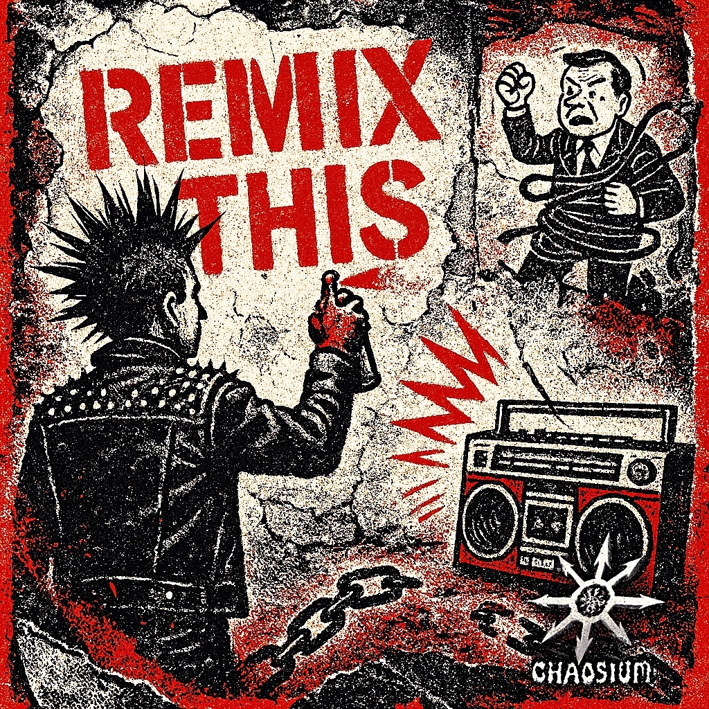 EchaosTribe's tweet image. Twist a Disruptarian track into something wild. Prove it: mangle, remix, and drop your chaos below. Best mess-up gets on-air. Don’t wait for permission: create it. 🎸🤘 disruptarian.com #ListenerRemix #DisruptarianRadio #BreakTheMold