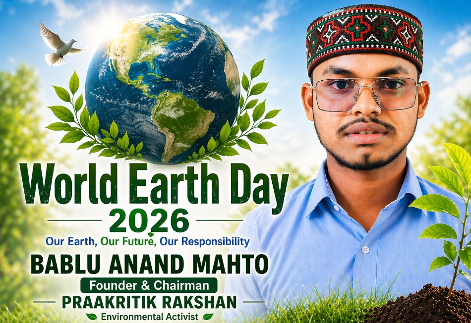 bablu_anand_06's tweet image. World Earth Day
Nature is warning us.
अब भी नहीं संभले, तो भविष्य नहीं बचेगा।
Bablu Anand Mahto
Founder – Praakritik Rakshan
#WorldEarthDay #SaveNature #ClimateAction #praakritikrakshan
#babluanandmahto