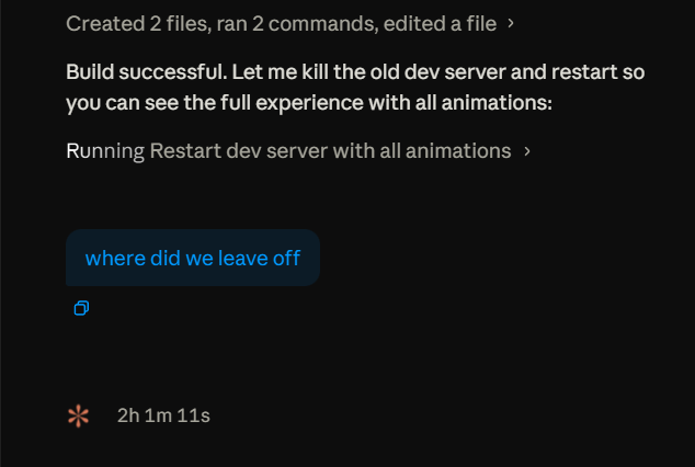 MrTech2020's tweet photo. @trq212 love it but do you know why i cant recover a previous session that shows up in sidebar and i can read history but just sits thinking for ever? Is there any way to give this context to a new session? https://t.co/JNBBbIlOq4