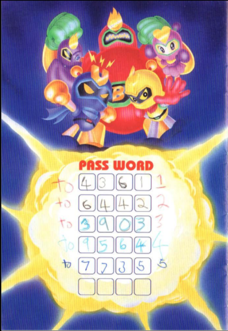 theByteSniper's tweet image. The design of this PASSWORD page is so 🔥🔥🔥

It comes from one of my FAVES from the SNES, 'Super Bomberman 2'.

Dang, I truly miss those 'Instruction Booklets' that used to come with video games! 💯 #retro #nostalgia

Credit:
archive.org/details/super-…