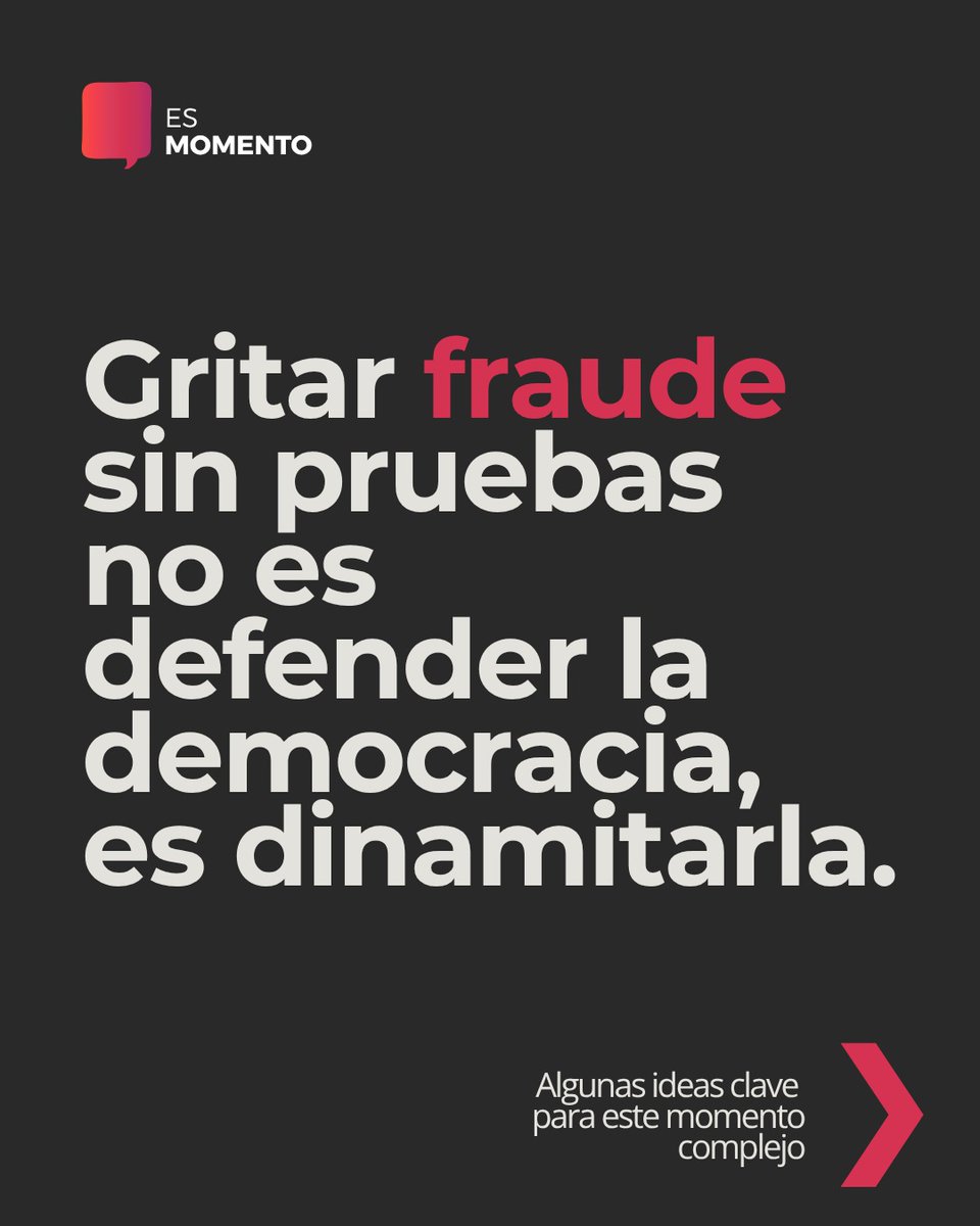 EsMomento_pe's tweet photo. De problemas logísiticos serios a gritar fraude hay mucho trecho y muchos políticos irresponsables. 

Desde #EsMomento compartimos algunas ideas clave para este momento complejo. 

#Peru #Elecciones2026 https://t.co/raysIUtsQK