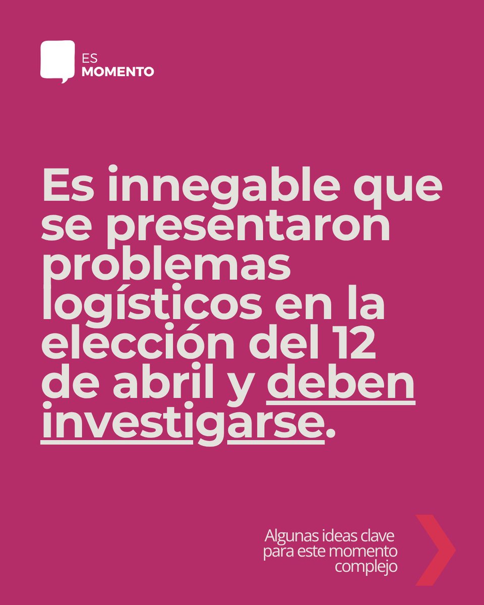 EsMomento_pe's tweet photo. De problemas logísiticos serios a gritar fraude hay mucho trecho y muchos políticos irresponsables. 

Desde #EsMomento compartimos algunas ideas clave para este momento complejo. 

#Peru #Elecciones2026 https://t.co/raysIUtsQK