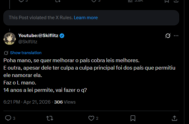 2_Life79596's tweet photo. @Skiflitz @Chatao0001 @TGustavoLazaroT @diabodeoculos KKKKKKKKKKKKKKK o post dele tomou ban 🤣🤣🤣 https://t.co/A4NEwiuyUt