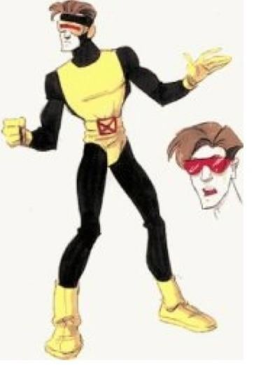 Vampira e Ciclope em artes conceituais de X-Men: Evolution