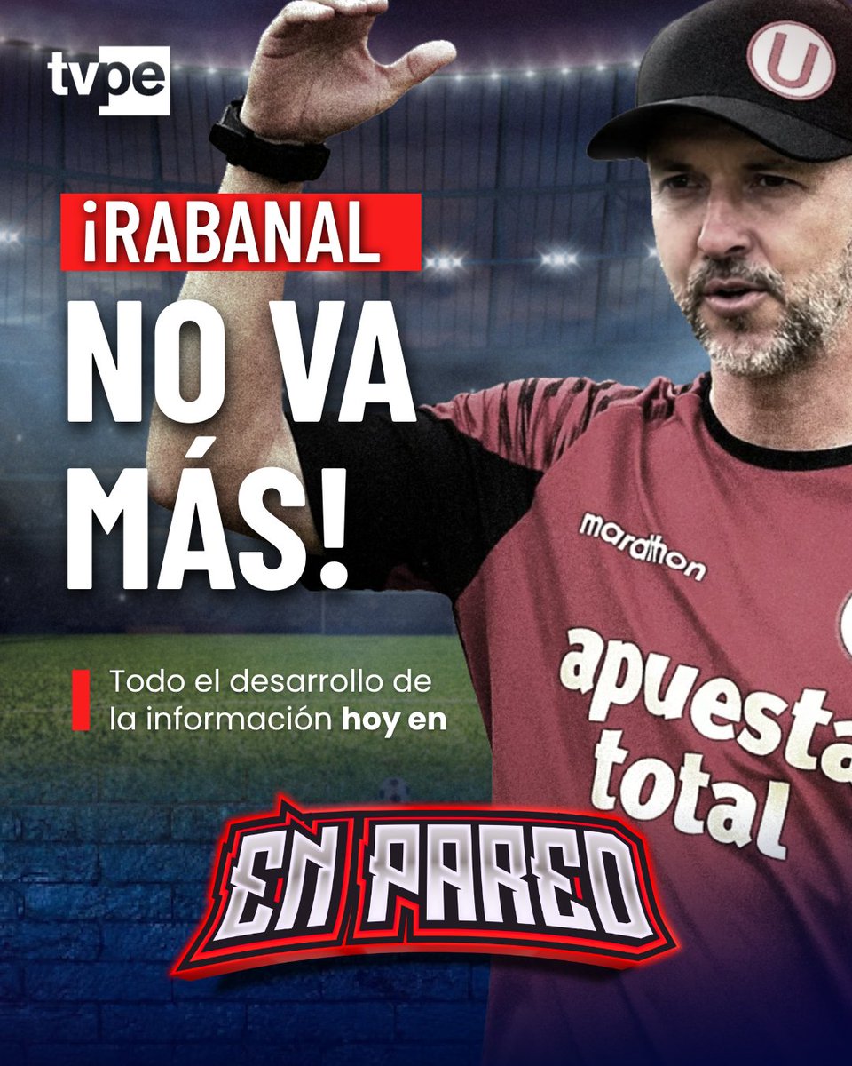 tvperupe's tweet photo. ¡NO VA MÁS! 🙅🏻♂️
Esta noche en #EnPared analizamos la salida de Rabanal como DT de la U, un suceso que deja una gran incógnita: ¿quién será el nuevo encargado de lleva a Universitario al tetracampeonato?
Sintoniza el programa de lunes a viernes, a las 8 p. m., por #TVPerú. ⚽ https://t.co/qppxY080iP