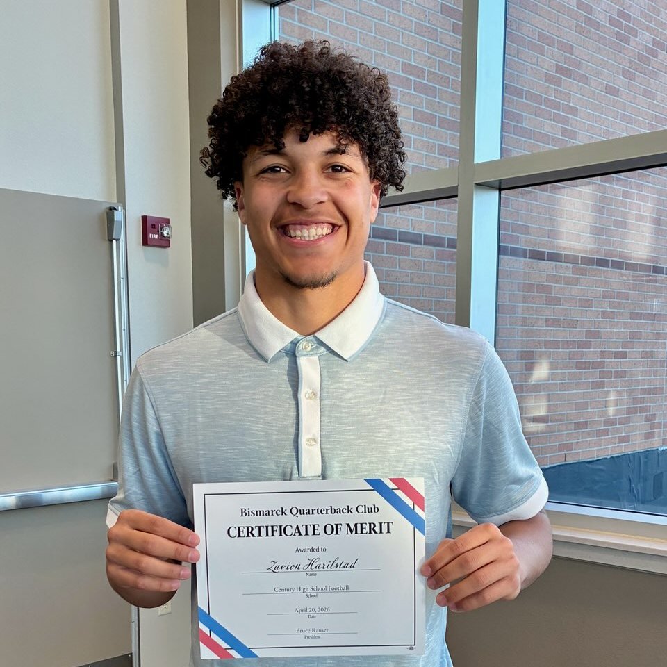 BballCentury's tweet photo. 🎉The Quarterback Club selects the best male &amp; female athletes from each sport from each Bismarck school. And Joey earned top honors! Congrats to these Patriots! 

Garrett Nissley, CHS Boys Basketball
Zavion Harildstad, CHS Football
Joey Kraljic, HS Male Athlete of the Year https://t.co/4yOLzXrLUF