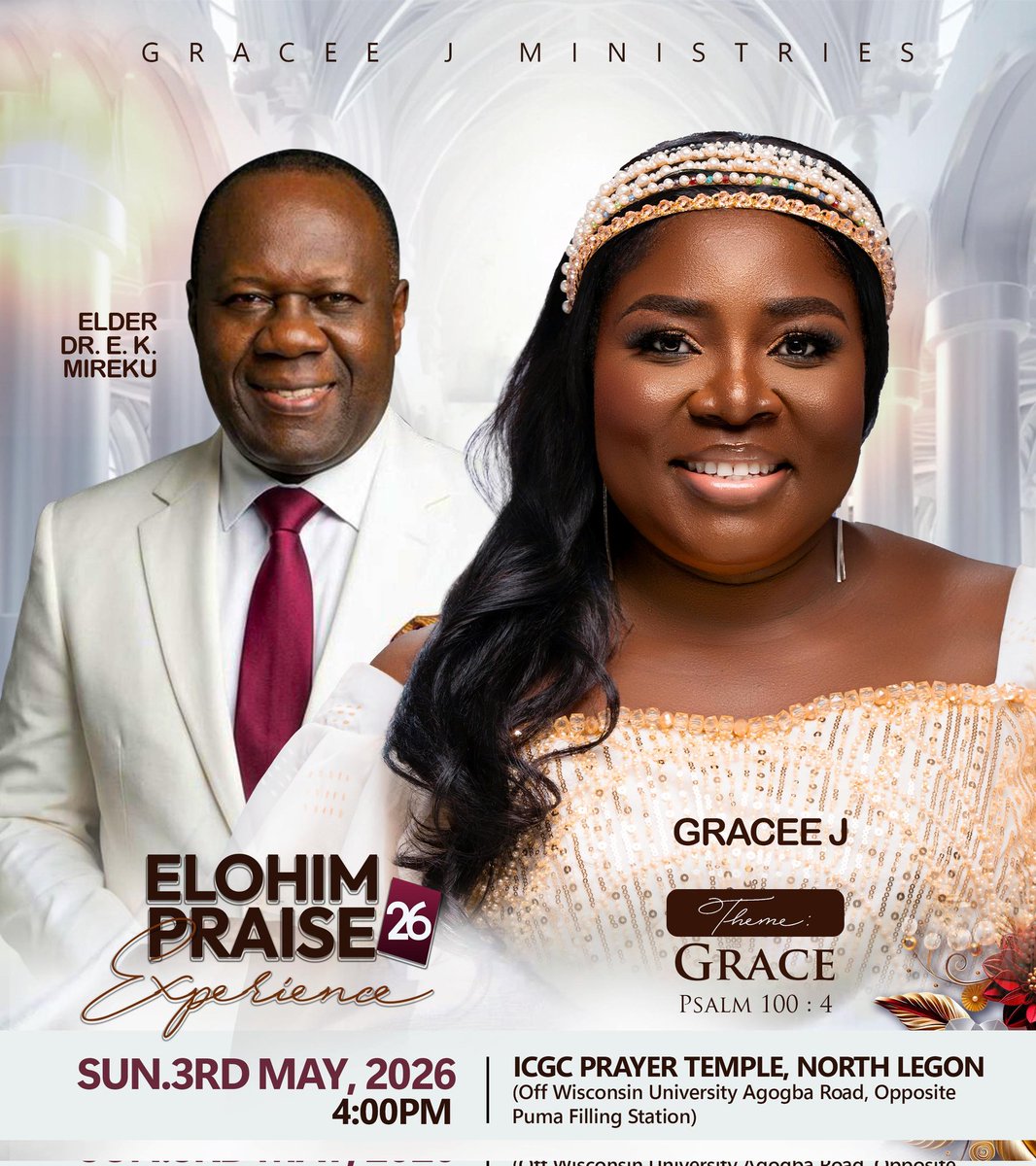 iamgraceej's tweet photo. Hello Beloved,
I personally invite you to this year's edition of Elohim Praise Experience. Kindly Share to invite friends and lovers God bless you. It's going to be bigger , better, greater and you canβt afford to miss it.
π₯π₯πππ π.
#GraceeJ #IamforJesus #elohimpraise https://t.co/AW3WExIWvJ