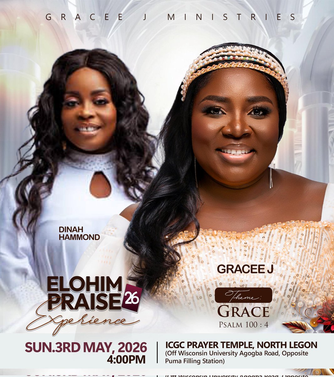 iamgraceej's tweet photo. Hello Beloved,
I personally invite you to this year's edition of Elohim Praise Experience. Kindly Share to invite friends and lovers God bless you. It's going to be bigger , better, greater and you canβt afford to miss it.
π₯π₯πππ π.
#GraceeJ #IamforJesus #elohimpraise https://t.co/AW3WExIWvJ