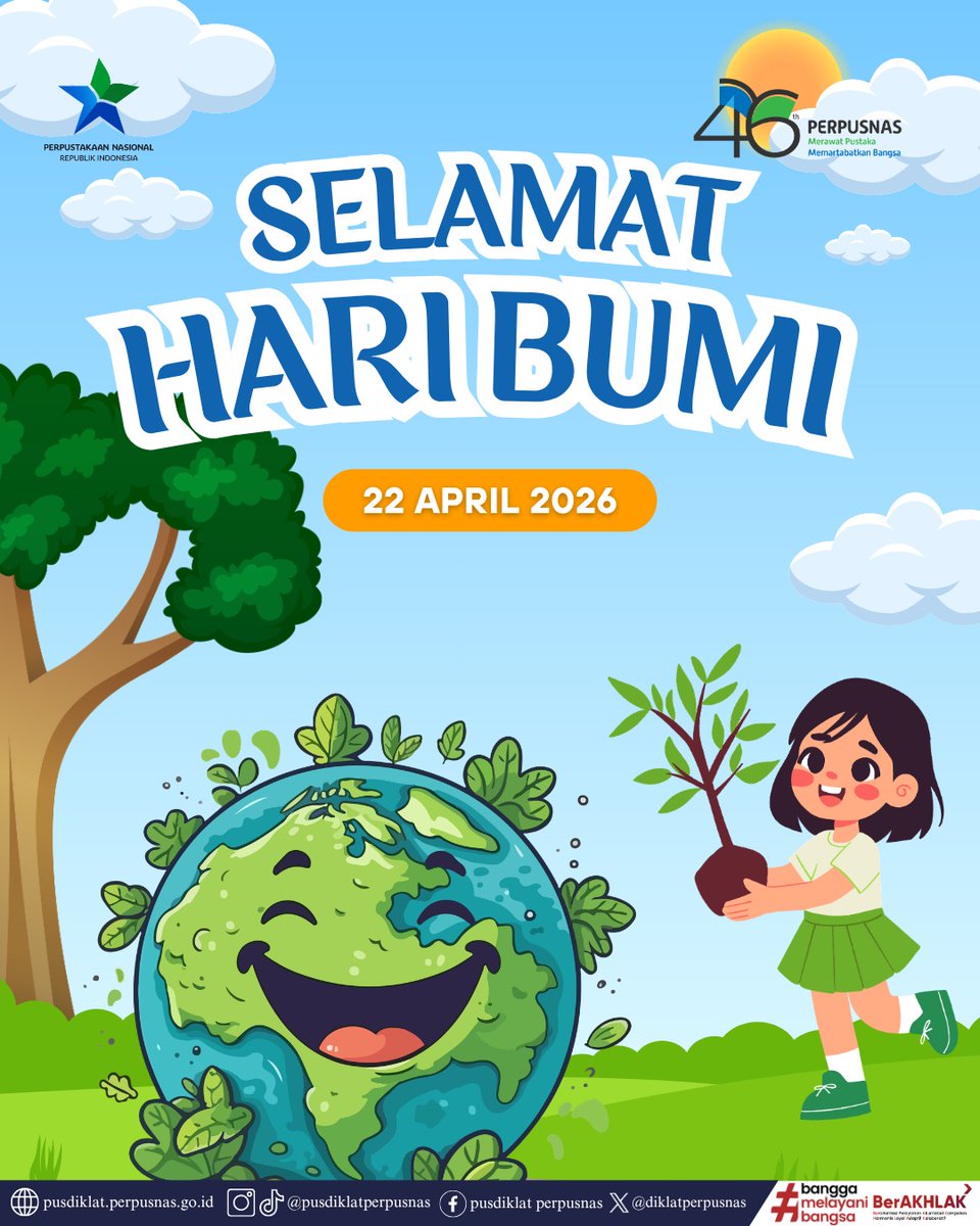 Selamat Hari Bumi 🌎

Bumi tidak butuh kita untuk menyelamatkannya, ia butuh kita untuk berhenti merusaknya.

Mari jaga bumi dimulai dari diri sendiri, dari hal yang paling sederhana.✨

#PerpustakaanNasionalRI
#PerpustakaanHadirDemiMartabatBangsa
#PusdiklatPerpusnas
#HariBumi