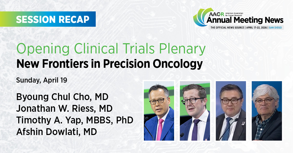 AACR's tweet photo. Byoung Chul Cho shared updated phase I/II clinical trial results evaluating elisrasib in patients with locally advanced or metastatic NSCLC at #AACR26. Learn more in AACR Annual Meeting News: https://t.co/zDWUL0UnRx https://t.co/TCOveOTo9M