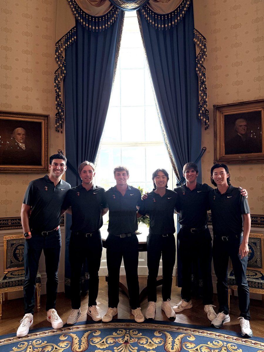 OSUCowboyGolf's tweet image. Taking it all in 🇺🇸

#GoPokes | #golfschool