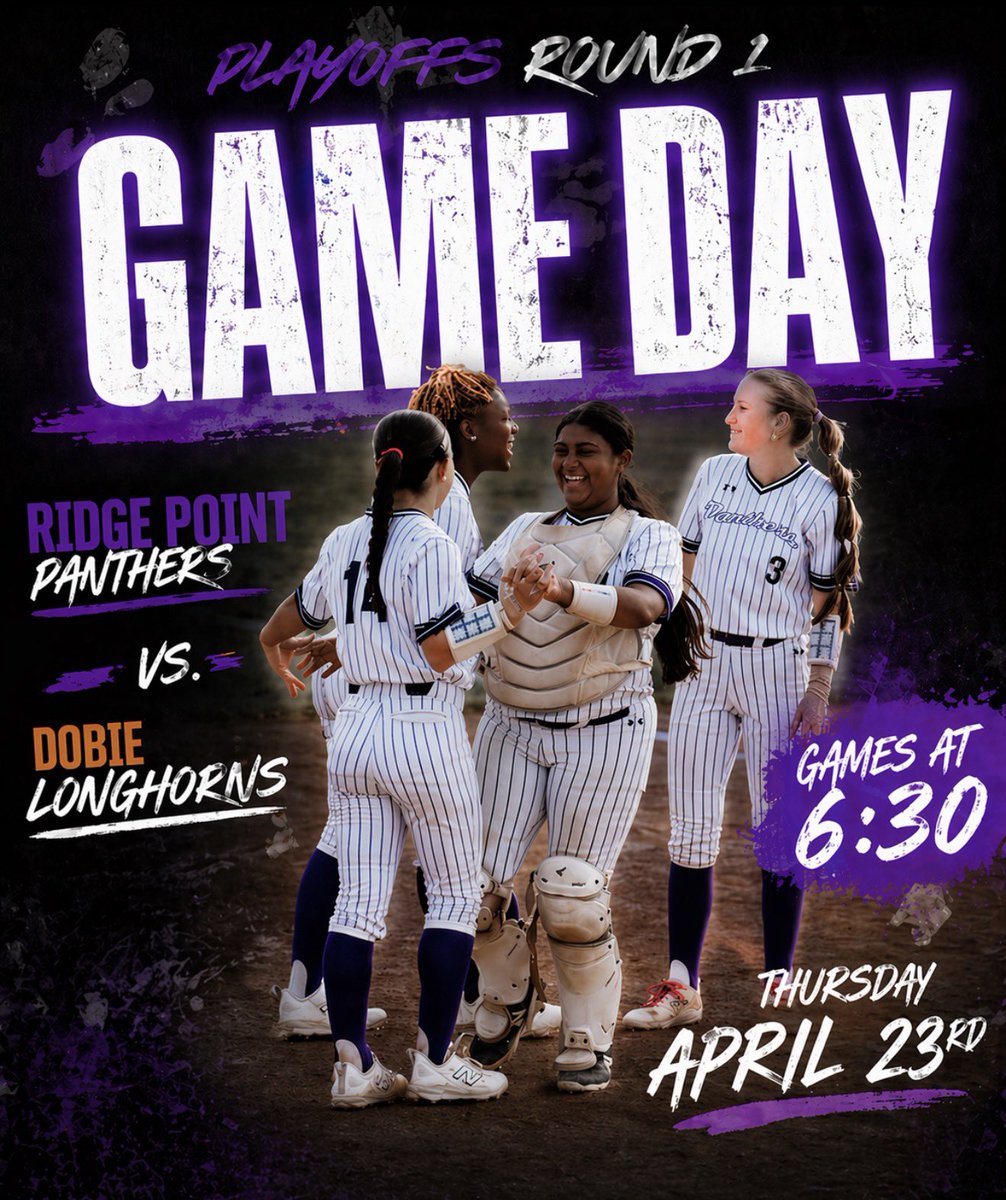 RPHS_SoftballG's tweet photo. 🚨ROUND 1🚨 

🆚 Dobie
🕕 Thursday April 23rd @ 6:30pm
📍 Crawford High School
🎟️ https://t.co/W0VizNbne7

Let's pack the stands. Go Panthers!🐾 https://t.co/mXIcOGBG2T