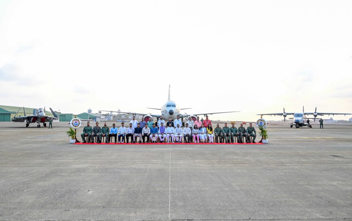 IN_GNA's tweet image. Hon’ble Deputy Chairman of the Parliamentary Committee on #OfficialLanguage, Shri Bhartruhari Mahtab, along with Hon’ble MPs and officials, visited #INSHansa and Naval Armament Depot, Goa on 20 Apr 26.

The delegation was briefed on Air Squadrons, operational infrastructure and