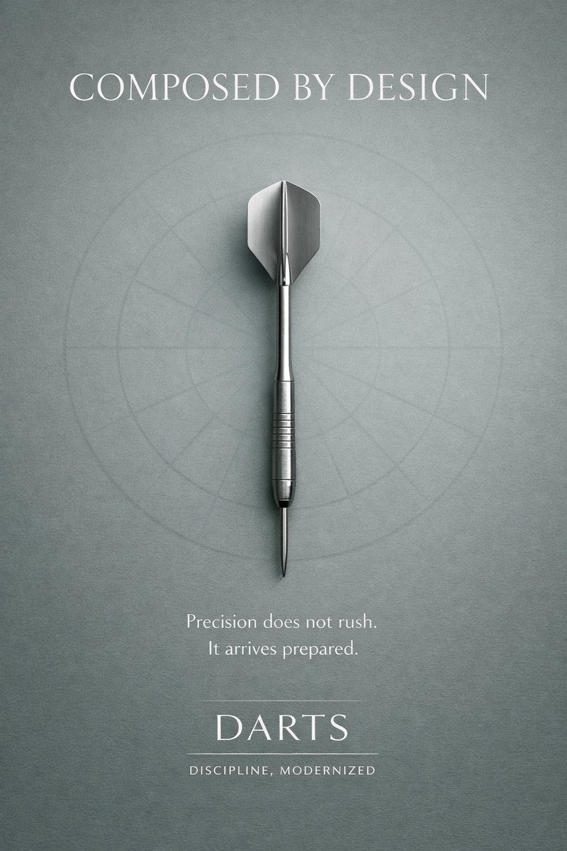 DartRise23's tweet image. Balance isn’t found. It’s built. When preparation meets purpose the throw becomes inevitable. Precision lives in the structure you respect. #Darts #Control #Design #DartPlayers #Focus