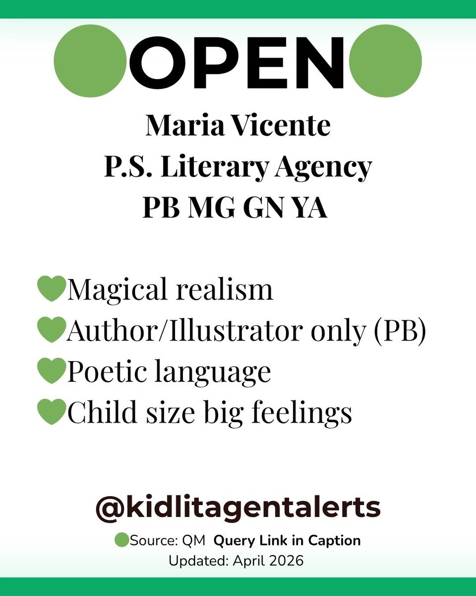 JamieNovak's tweet image. Email query@psliterary.com #kidlit literary agent 📚 Tag a writer who needs to see this 👇

Save this post so you don’t forget to query ✍️

Follow for more real time opportunities 🔔

#kidlit #amquerying #writingcommunity #amwritingkidlit