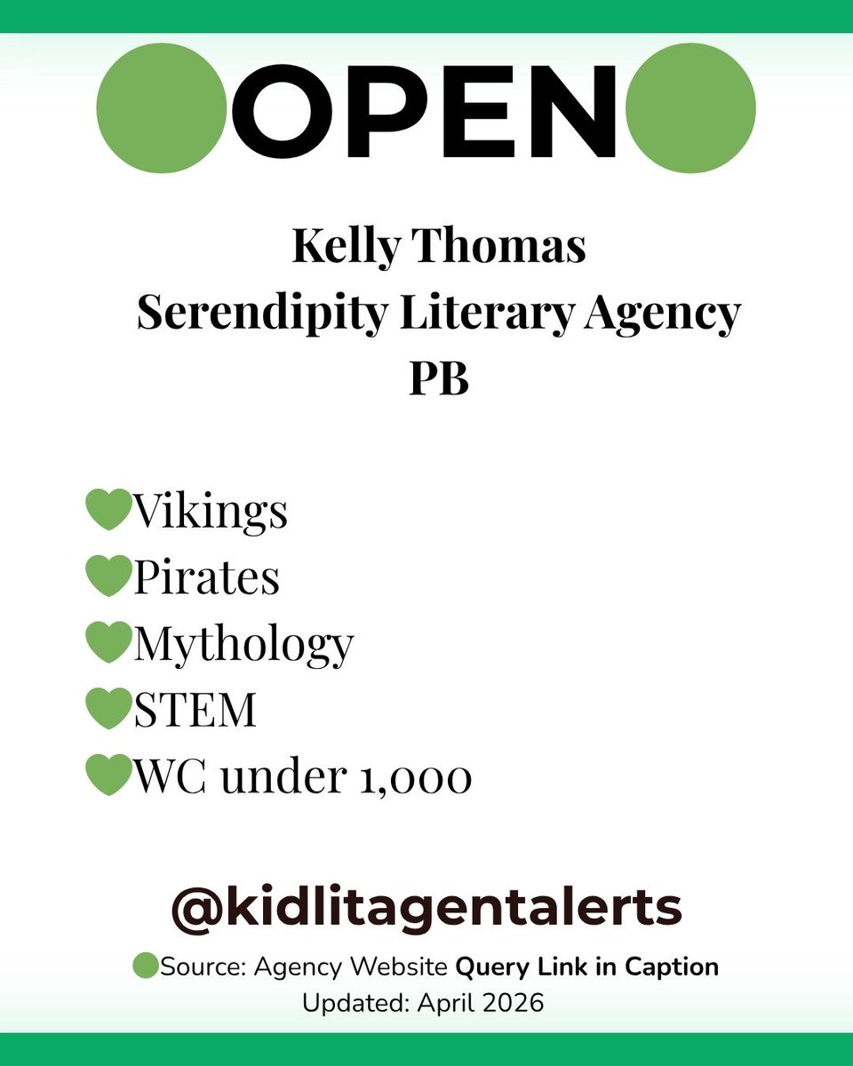 JamieNovak's tweet image. 🚨serendipitylit.com/childrens-fict…  #kidlit literary agent 📚 Tag a writer who needs to see this 👇
Save this post so you don’t forget to query ✍️
Follow for more real time opportunities 🔔
#amquerying #writingcommunity #amwritingkidlit #kidlitwriters #picturebookwriter