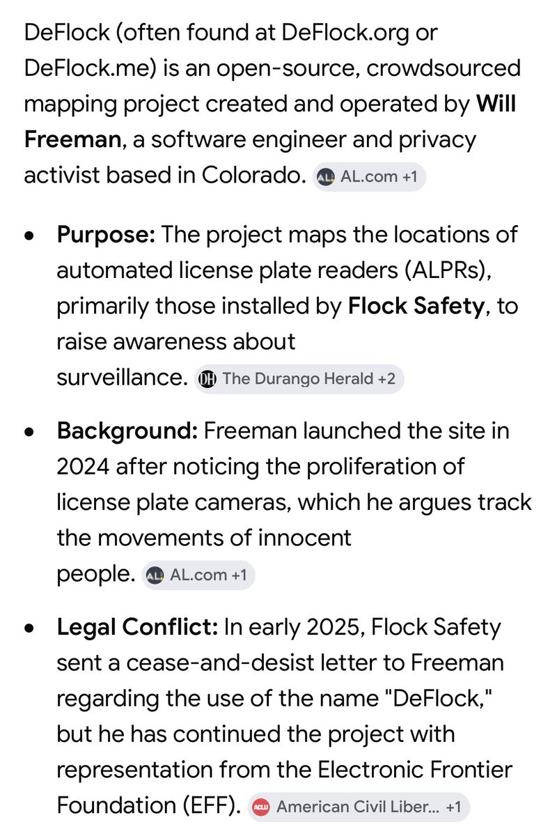 GooBiiSnacks's tweet photo. Even Deflock is a CFR (Concil on Foreign Relations) jew data tracking surveillence site/app.

It was created &amp; is operated by CFR member Will Freeman.

Time to 2A or shut up. https://t.co/ivz2TIb5oy