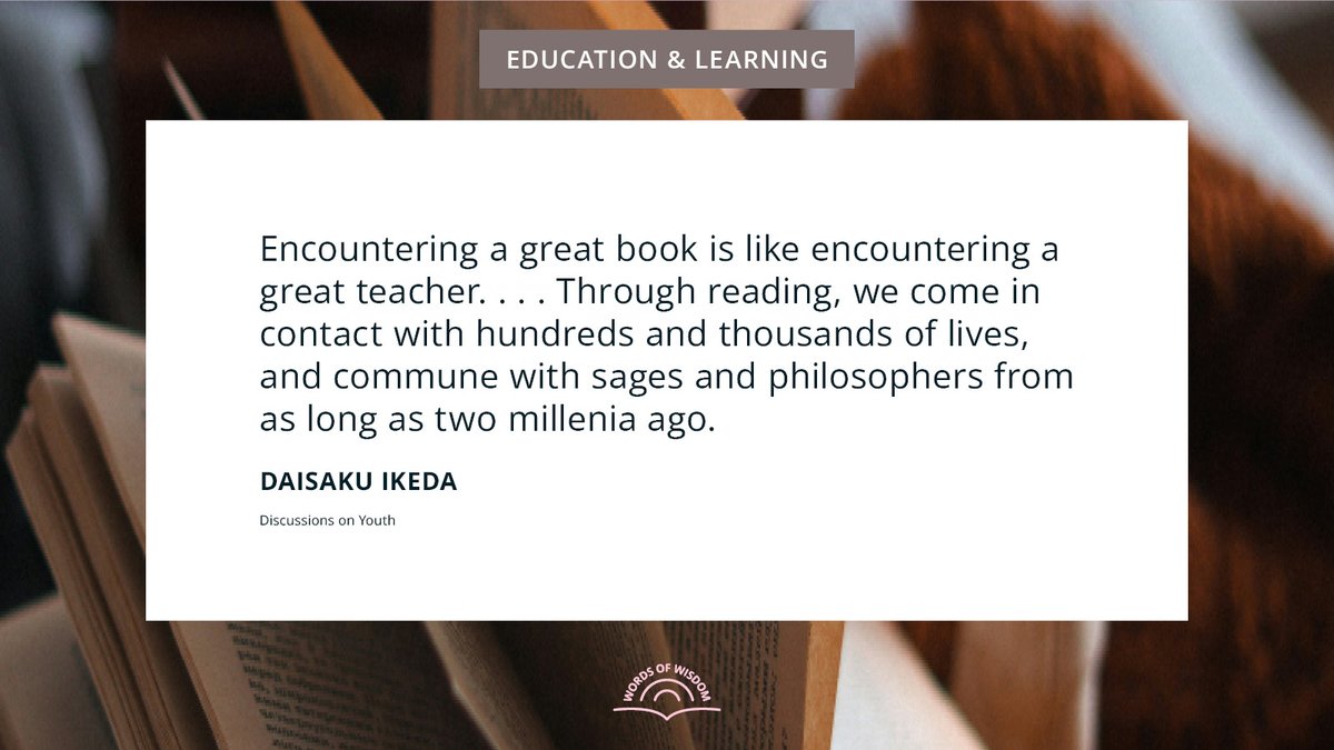 daisakuikeda_of's tweet image. What book has spoken to you lately?

Explore more quotes:
daisakuikeda.org/sub/quotations…
#WorldBookDay #DaisakuIkedaQuotes #WordsOfWisdom #PeaceThroughDialogue