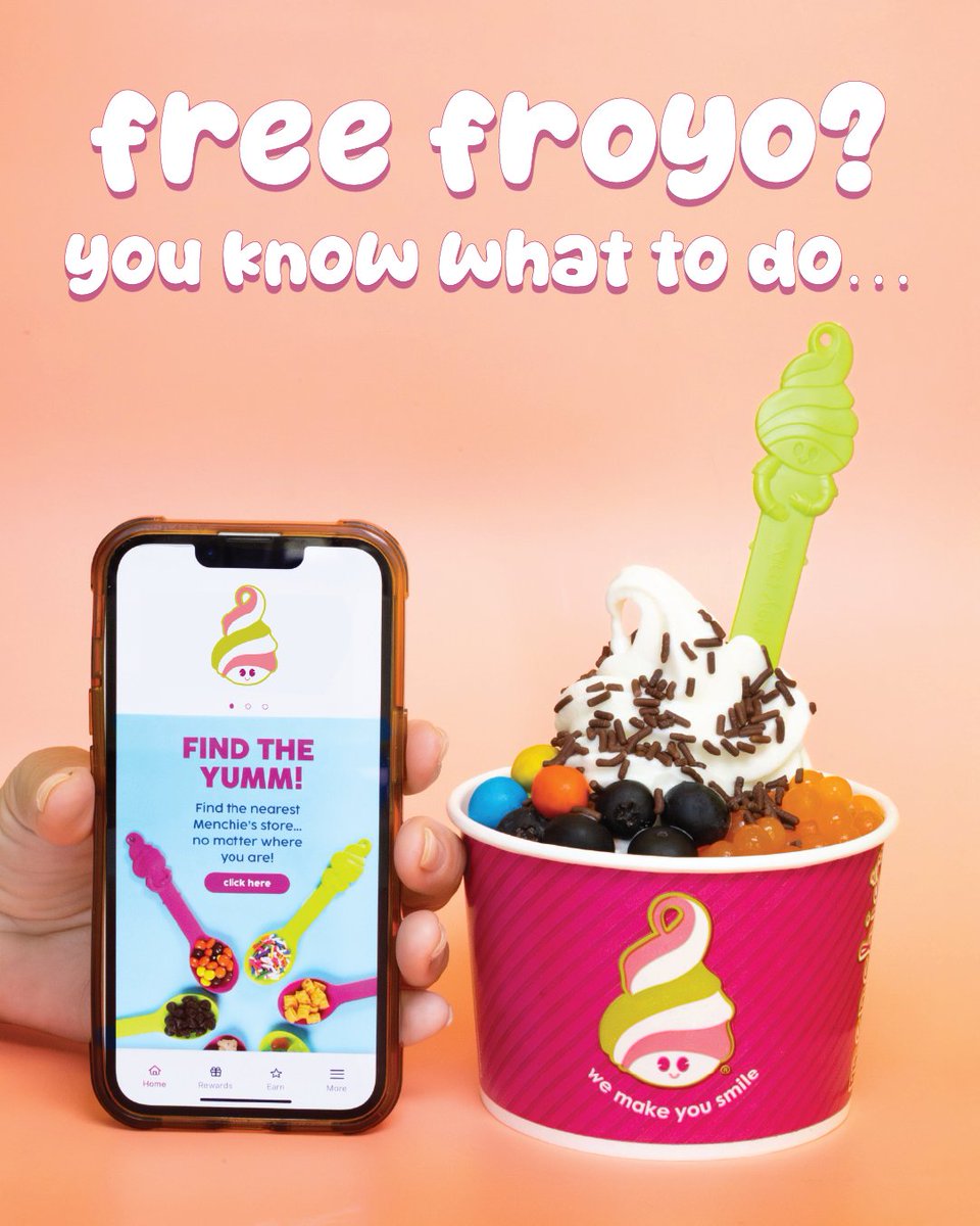 MenchieHesperia's tweet image. Free froyo? Yes, that's a thing! Download the Menchie's app, earn points with every visit, and redeem them for FREE froyo!
#Rewards #Froyo