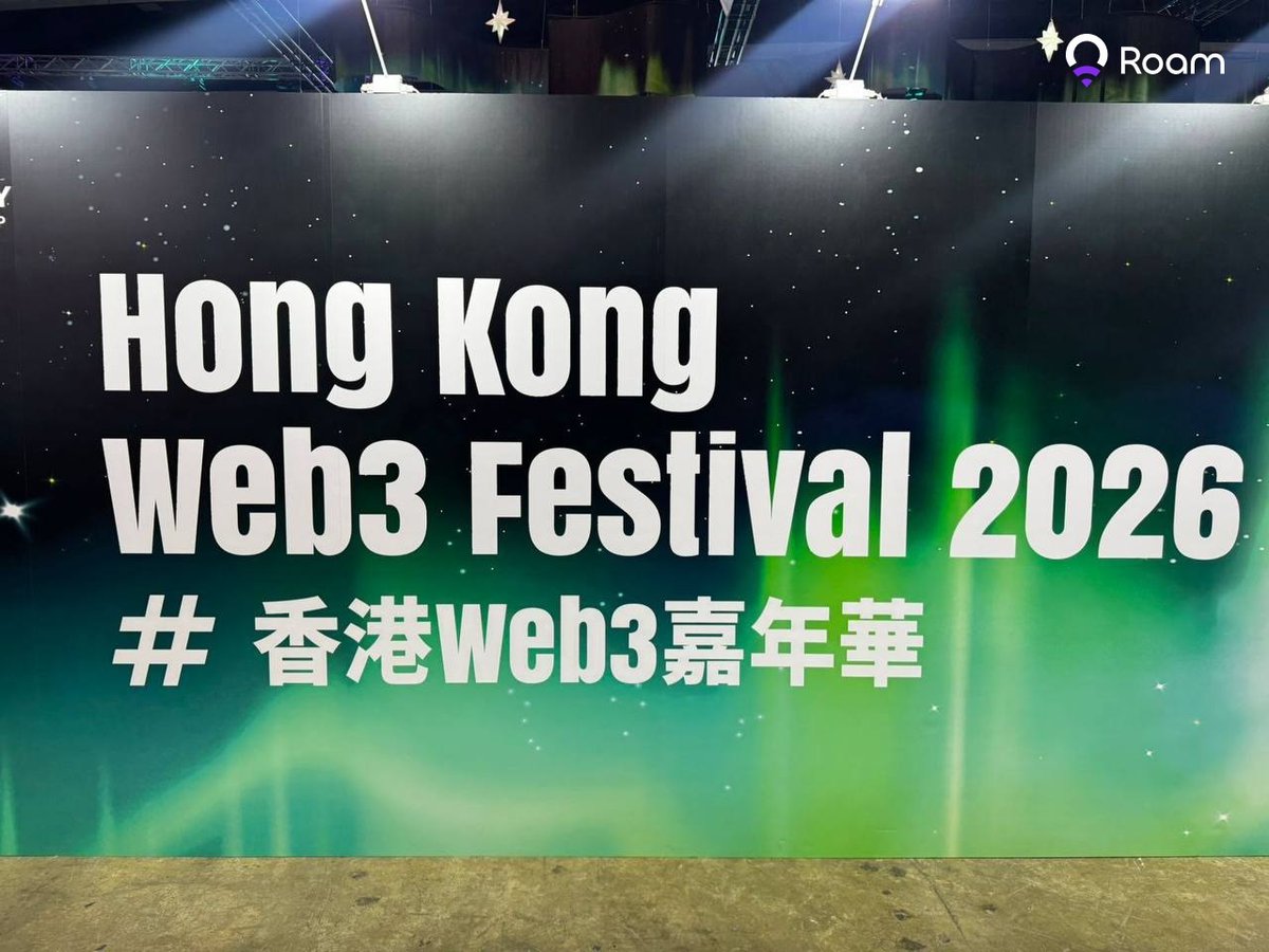 weroamxyz's tweet photo. Hong Kong Web3 Festival 2026 hit different. 

Yesterday, Roam took the stage for an amazing panel on “Smart Hardware: The Physical Interface & Extended Applications of Web3,” talking about how Web3 is going real-world and changing how we connect.

With 50,000+ people showing up at @festival_web3, the vibe was absolutely electric.

We’re in Hong Kong until April 23, 2026. Drop by and say hi if you’re around. 👋