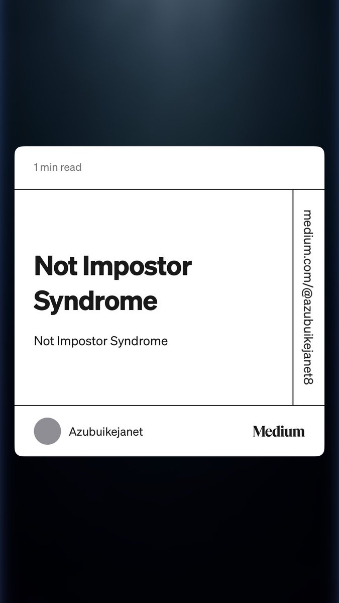 certafrican's tweet photo. “Not Impostor Syndrome” by Azubuikejanet https://t.co/pZtWXOxclU https://t.co/nYdVU37KxW