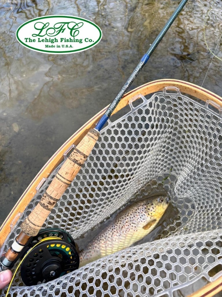 LehighFishingCo's tweet image. We love getting pics from our customers. Here's a brownie caught with fly rod model F8654 “The Lehigh” with optional grip and reel seat. For more info on our rods, visit lehighfishing.com #veteranowned #americanmade #lfcrods #fishing
