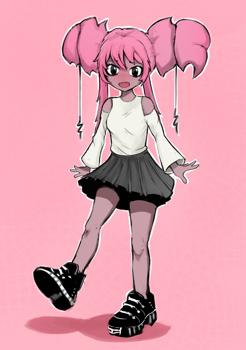 anime girl art original character pink cartoon style #anime #original_character #pink #Cartoon