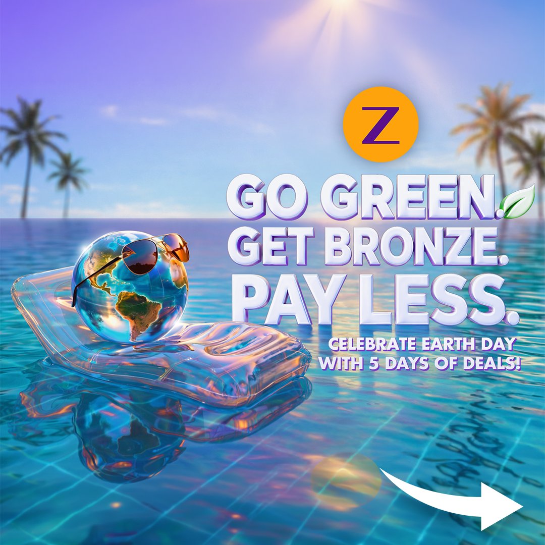ZoomTan's tweet photo. Earth Day might just be your sign to reset and refresh! 🌎

A reminder that a little self-care goes a long way:
1️⃣ 50% OFF Suntan
2️⃣ 50% OFF Spray Tan
3️⃣ 50% OFF Red Light Session

🎟️ Grab your coupons here: https://t.co/qeHm2XybiG
📅 Deals valid 4/22-4/26 

#EarthDay #ZoomTan #SelfCare #SpringSavings #TanningDeals