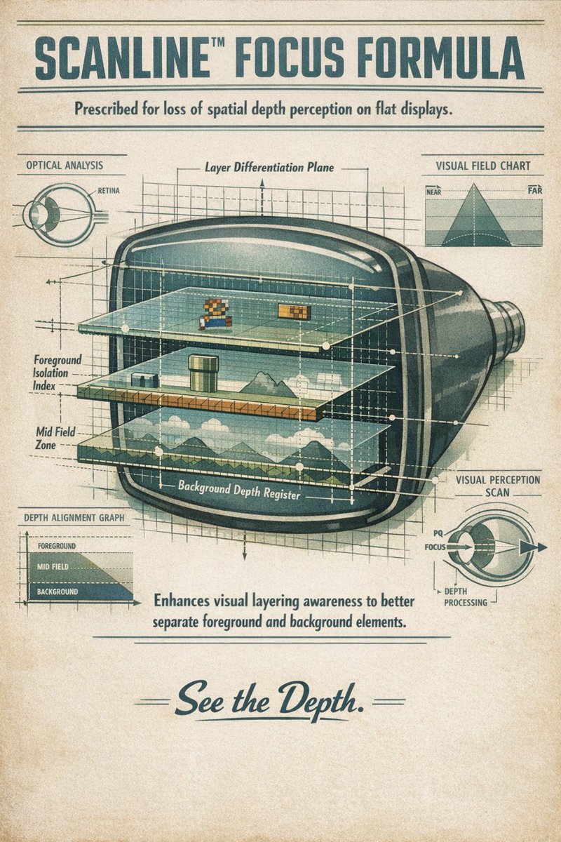 Retrega_Reset's tweet image. Layers snap into place and the screen tells the full story. When depth appears, the path forward becomes obvious 🎮📺 #RetroGaming #VisualFocus #SeeTheGame #PixelClarity #VintageAdConcept #RetroConcept