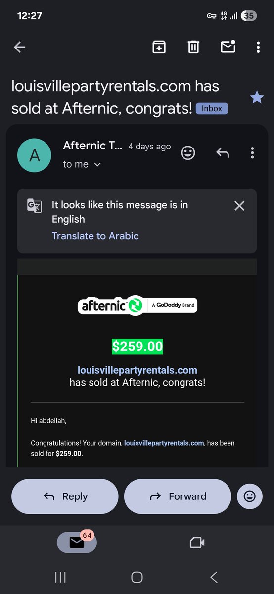 AbdellahSaoudd's tweet image. الحمدلله 

Hold time : 1 year 

Outbound 
Thanks @KehelAyyoub 

#domainsold #domainname #domain