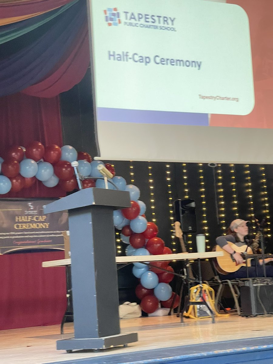 DCSD_Secondary1's tweet photo. Celebrating our rising juniors at Tapestry Public Charter! 🎓 Today’s Half Cap ceremony marks a big milestone on the road to graduation. Keep pushing forward! #ClassOf2028 #HalfCap https://t.co/xNKvyA313a