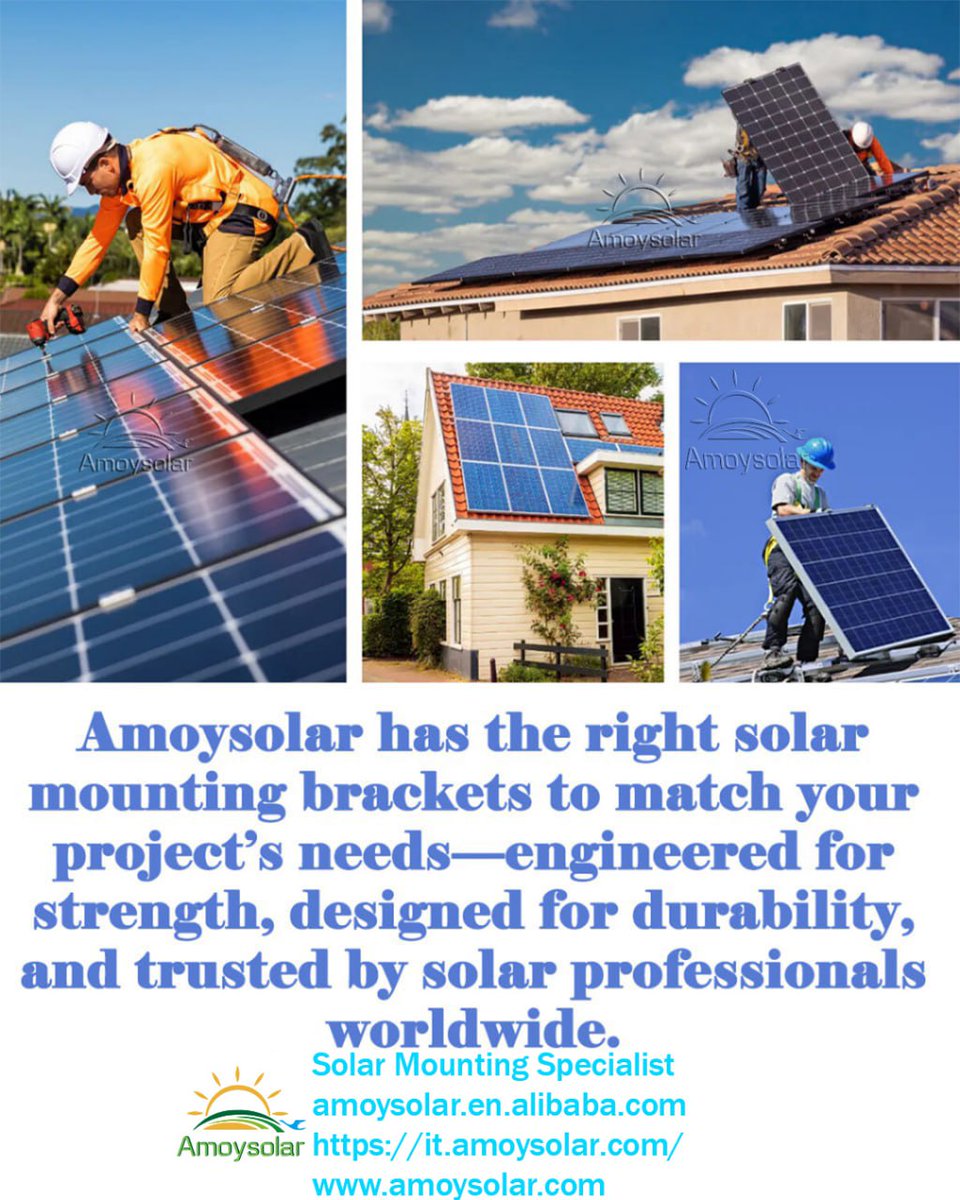 amoysolar4's tweet image. Amoysolar has the right solar mounting brackets to match your project’s needs—engineered for strength, designed for speed, and trusted by solar professionals worldwide.
#SolarMountingBrackets #Amoysolar #SolarInstallation #CleanEnergySolutions #SolarProjects #RoofMounting
