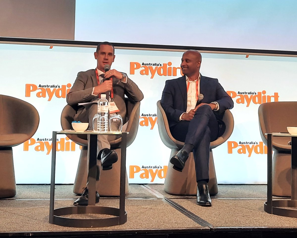 Paydirt_Media's tweet photo. Time for Day 2 of #BATMIN2026✨

We wrapped Day 1 with a great fireside chat between @DominicPiper and @TianqiLithiumAU CEO Raj Surendran

We kick off today with @USEmbAustralia's Michael Clausen on the US–Australia minerals relationship. 

Watch below⬇️
https://t.co/fmCCq2v0K0 https://t.co/u6HrOU6LOv