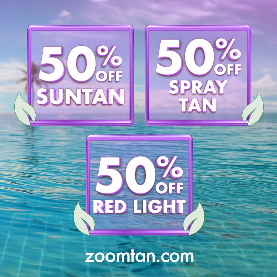 ZoomTan's tweet photo. Earth Day might just be your sign to reset and refresh! 🌎

A reminder that a little self-care goes a long way:
1️⃣ 50% OFF Suntan
2️⃣ 50% OFF Spray Tan
3️⃣ 50% OFF Red Light Session

🎟️ Grab your coupons here: https://t.co/qeHm2XybiG
📅 Deals valid 4/22-4/26 

#EarthDay #ZoomTan #SelfCare #SpringSavings #TanningDeals