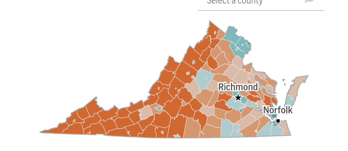 irishpresby's tweet image. Look at all those red disenfranchised voters tonight. Doesn’t look like a 10-1 state to me. 

Pray for #Virginia