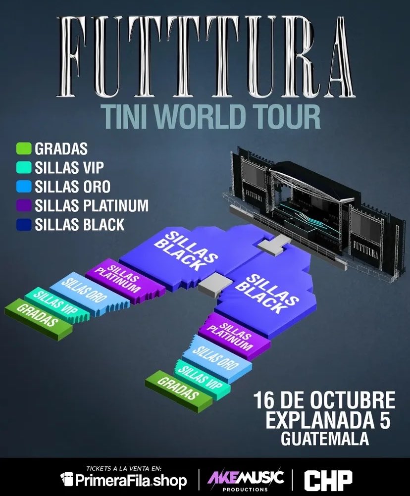 TINI en Guatemala con FUTTTURA WORLD TOUR 🇬🇹🛸

Ubicaciones y precios 

Pre Venta para Beto Social Club inicia mañana y la Venta General el jueves en primerafila