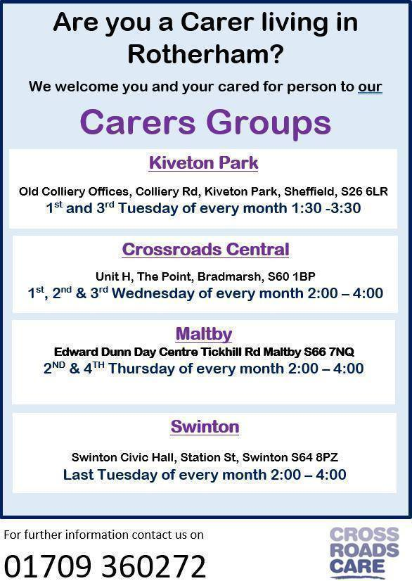 Stag_RosePPG's tweet image. #wednesday - latest update for Carers groups delivered by Crossroads Care Rotherham

There for YOU💙#unpaidcarer #carers #crossroads Raven Dementia Team