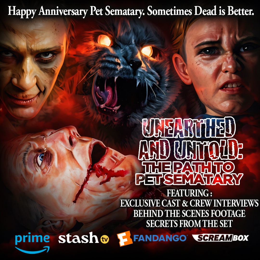 Terror_Films's tweet image. Happy 37th Birthday to Pet Sematary! Check out this in-depth documentary of Stephen King’s classic tale of terror, told through the voices of cast and crew from the 1989 hit film. 

Available on #Stash, #Prime, #Screambox, and #Fangango at Home.