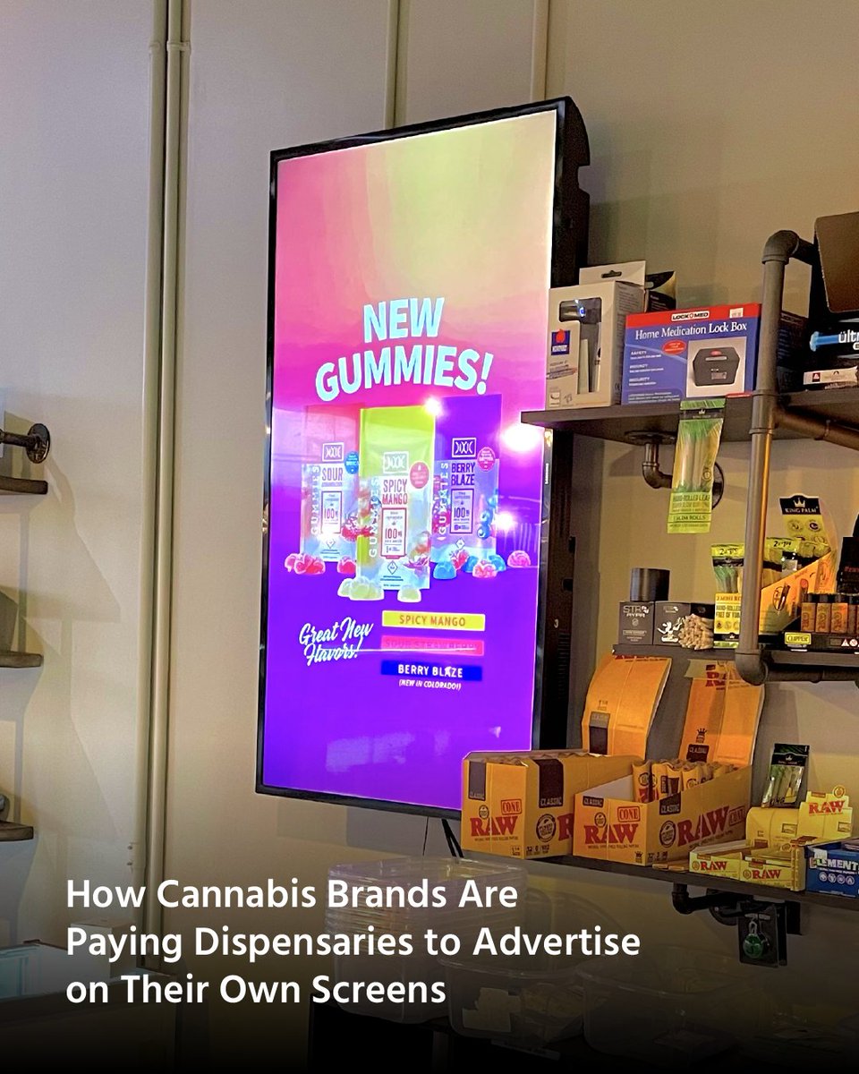 SkoopSignage's tweet photo. CPG brands pay grocery stores for shelf placement. Beverage brands pay bars for tap handles.

Cannabis brands are now doing the same thing with great success on dispensary screens👇

https://t.co/d8EYirSssE

#Cannabis #Dispensary #SkoopSignage https://t.co/t0MeUEfnCs