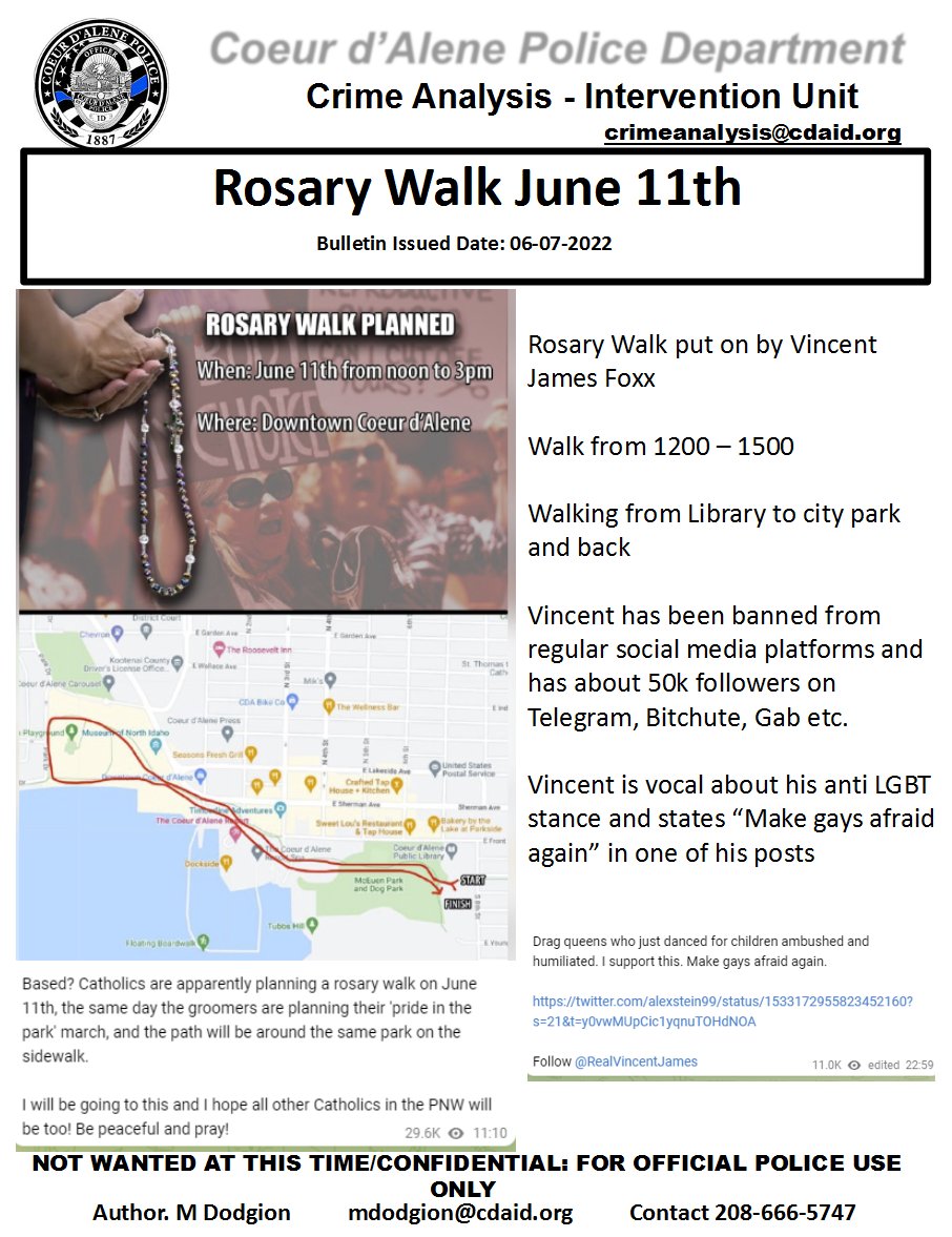 Ya think??  

This is a copy via a public record request of a Non-Profit Security Grant provided by FEMA that the North Idaho Pride Alliance filled out to get funding for their annual event, Pride in the Park.

After the arrest of the thirty-one members of Patriot Front on June