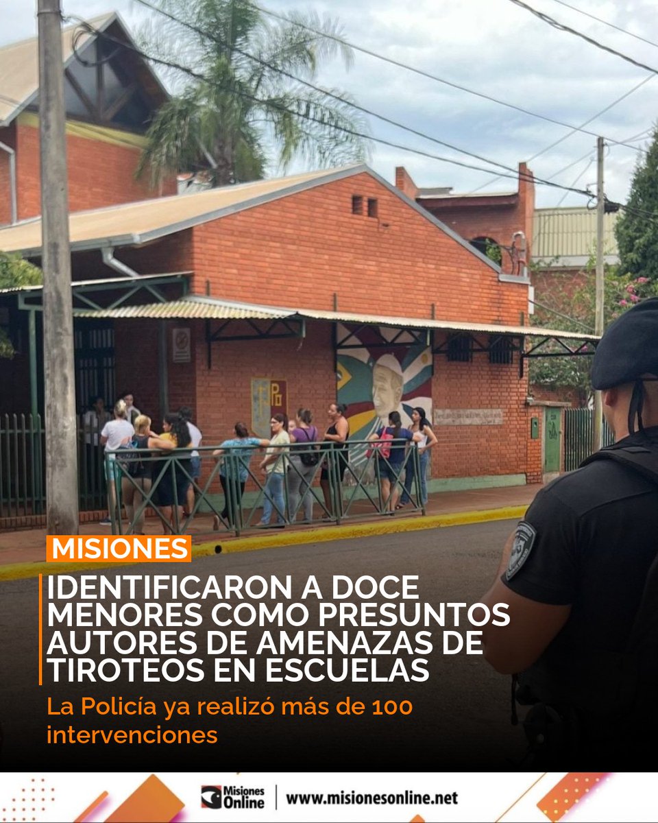 misionesonline's tweet image. 🚨 Misiones: Identificaron a 12 menores por amenazas de tiroteos en escuelas. La Policía realizó más de 100 intervenciones tras ciberpatrullaje. Actúan con la Justicia.
misionesonline.net/2026/04/21/pol…
#Misiones #SeguridadEscolar #Amenazas