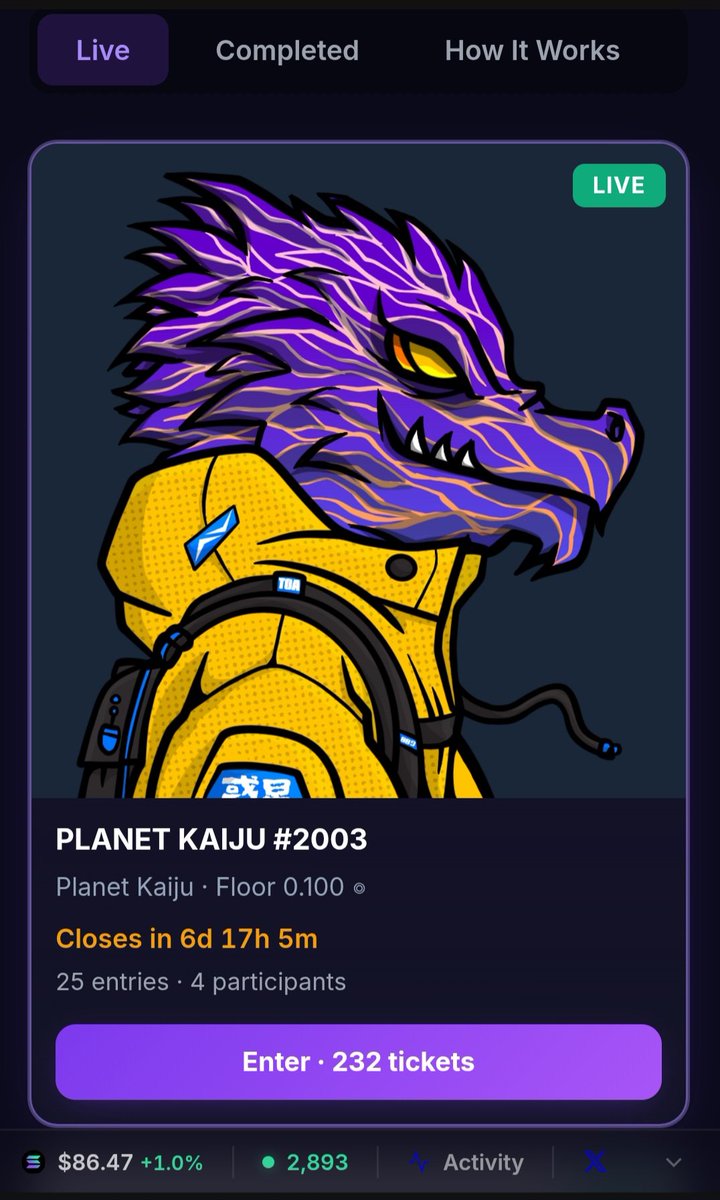 planetkaiju_'s tweet image. The first giveaway on @OrbisOnSOL is now live and its a @planetkaiju_ LFG.

@moon_blaze_ and @GotmLabz always delivering.

orbisonsol.io/marketplace/gi…

#NFT #Marketplace #Solana
