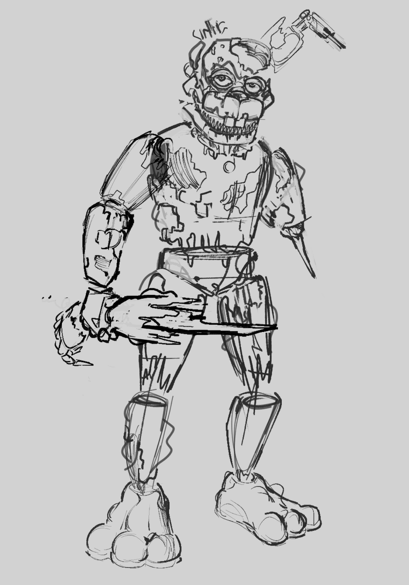 SammyDrawss's tweet photo. Making a Scraptrap skin concept for Springtrap in Bite by night 

wip https://t.co/tu7CiHwMeb
