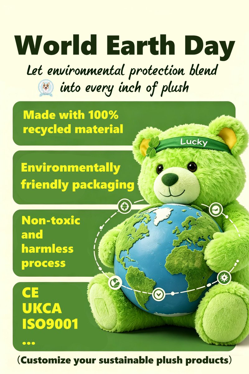 GaoPengToys's tweet photo. 🌏World Earth Day🌏

🎈More than just a slogan—let environmental protection blend into every inch of plush.

✅Eco-Friendly Materials: Reject pollution from the source, guarding every touch of softness.
✅International Certifications: Dual endorsement for both environmental protection and premium quality.

🧸We believe every eco-friendly plush toy is a gentle declaration of love to the Earth, and every custom partnership is a way to pass on the concept of sustainability.

💕This Earth Day, let us take plush as our medium, embrace responsible production, and protect our shared blue planet.

#gaopengtoy #customtoy #toymanufacturer #ecoplush #earthday