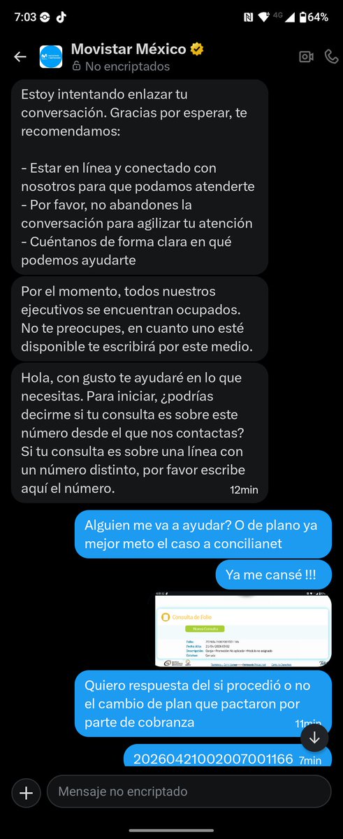 IrvTheRedPanda's tweet photo. @AtencionProfeco @MovistarMX @Profeco Supongo que si recurriré a ustedes @Profeco , pues la atención por DM es igual de pésima que en WhatsApp, aquí te atienden y te vuelven a sacar en el chat de @MovistarMX ... De igual manera ya me cobraron el plan y sin el costo pactado. https://t.co/b2cWRsyjBa