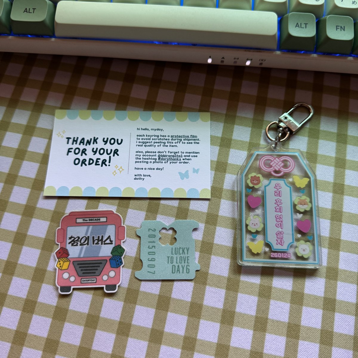 93bribri's tweet photo. ๐ #dorothanks
@bbirong3to3 omamori keyrings set haver ๐๐๐ฉต thank you sm!!! ๐ซถ๐ป๐ฅฐ https://t.co/kp6PC0AeoJ