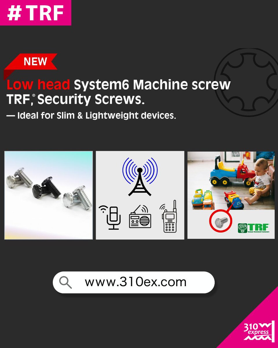310express's tweet photo. SAIMA now offers Low Head Tamper Screws in M3/M4/M5, all standard stock with immediate shipment. Perfect for tamper‑resistant designs in Radio Law–regulated devices and safety‑critical products like toys. Achieve compact design+stronger security. Details▼ https://t.co/EtqOcakqmJ https://t.co/jxsRxKRoWz
